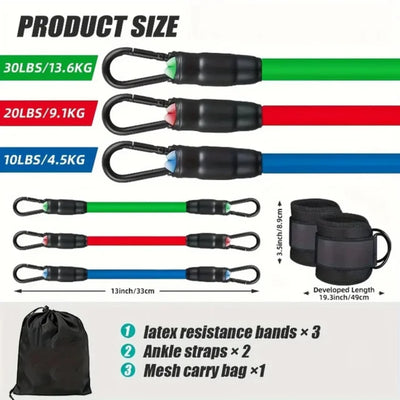 Resistance Bands Set Bodybuilding  Gym Equipment Professional Weight Training Fitness Elastic Rubber Bands Workout Expander